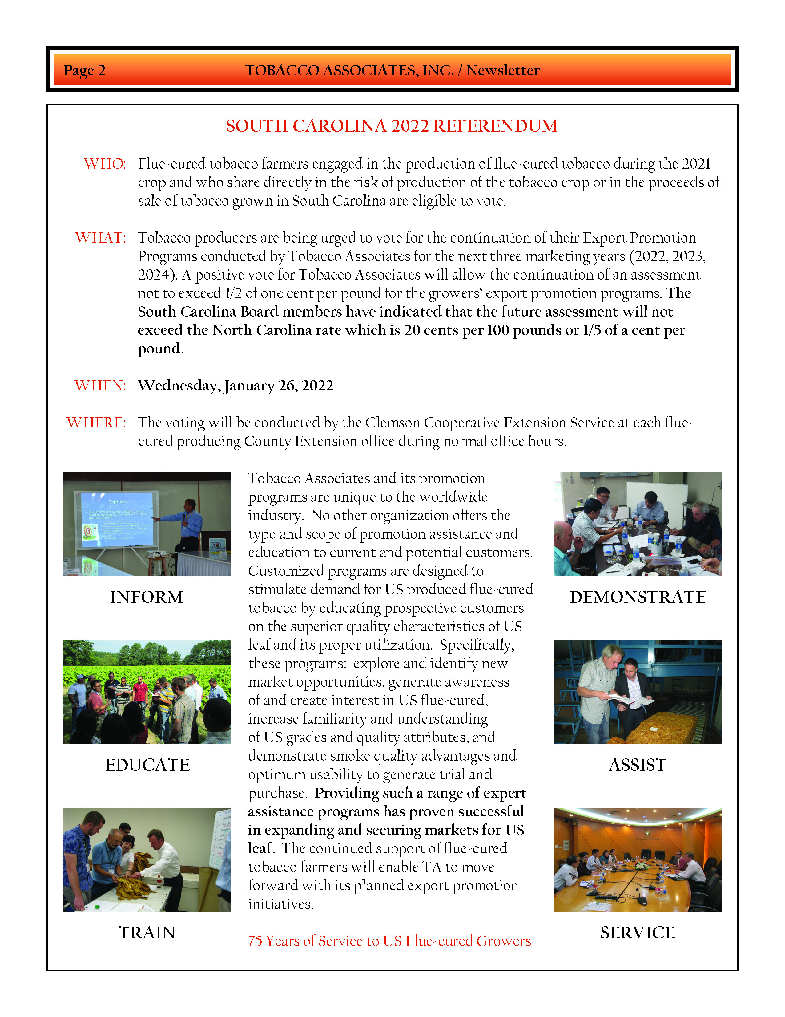 tobacco newsletter 2022 Newsletter and Referendum Notices